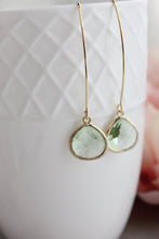 Load image into Gallery viewer, Spring Green Glass Earrings | Crysolite Green