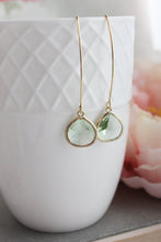 Load image into Gallery viewer, Spring Green Glass Earrings | Crysolite Green