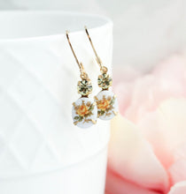 Load image into Gallery viewer, Yellow Rose Cameo Earrings