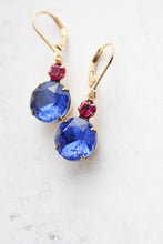Load image into Gallery viewer, Sapphire Blue Glass Earrings