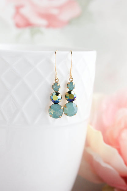Aqua Mint Drop Earrings