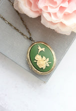 Load image into Gallery viewer, Hummingbird Necklace | Big Photo Locket Pendant