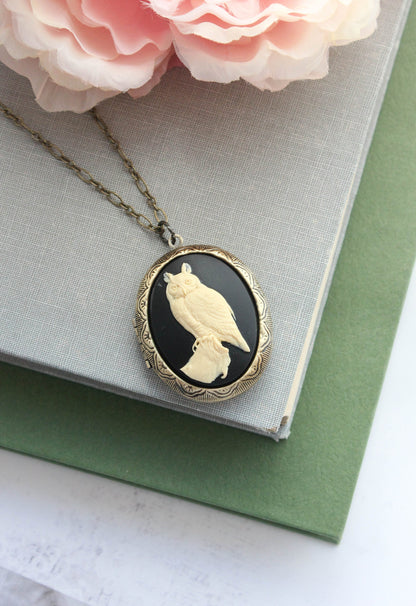 Big Locket Necklace | Owl Pendant Necklace