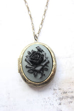 Load image into Gallery viewer, Black Rose Locket Necklace