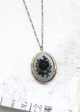 Load image into Gallery viewer, Black Rose Locket Necklace