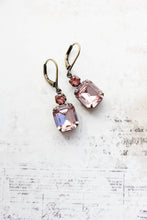 Load image into Gallery viewer, Dusty Rose Pink Glass Earrings | Vintage Glass