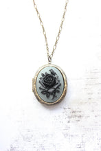 Load image into Gallery viewer, Black Rose Locket Necklace
