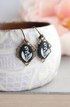 Load image into Gallery viewer, Lily of the Valley Earrings| Black Cameo Earrings