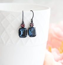 Load image into Gallery viewer, Deep Rose Pink Glass Earrings (4 Color Options)