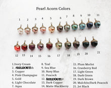 Load image into Gallery viewer, Pearl Acorn Earrings | Matte Blackberry