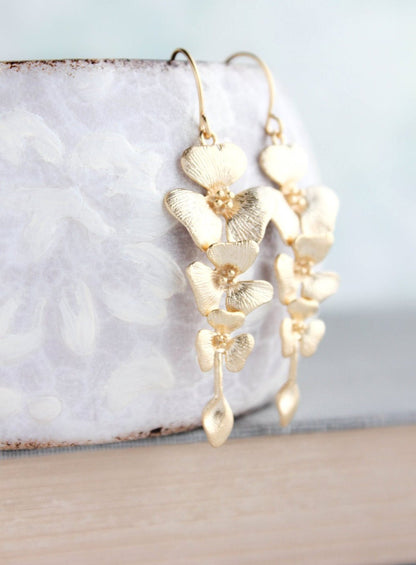 Silver Orchid Earrings
