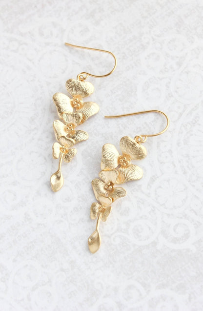 Silver Orchid Earrings
