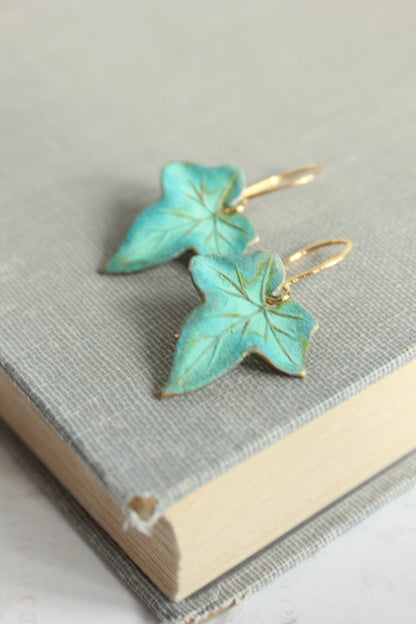 Green Leaf Earrings