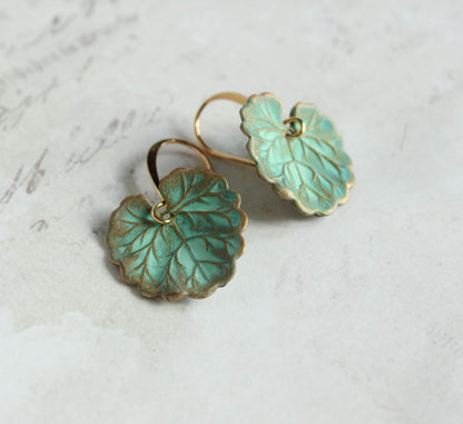 Green Leaf Earrings