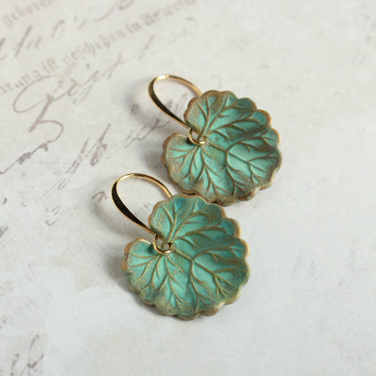 Green Leaf Earrings