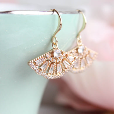 Art Deco Fan Earrings