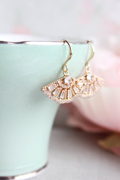 Art Deco Fan Earrings