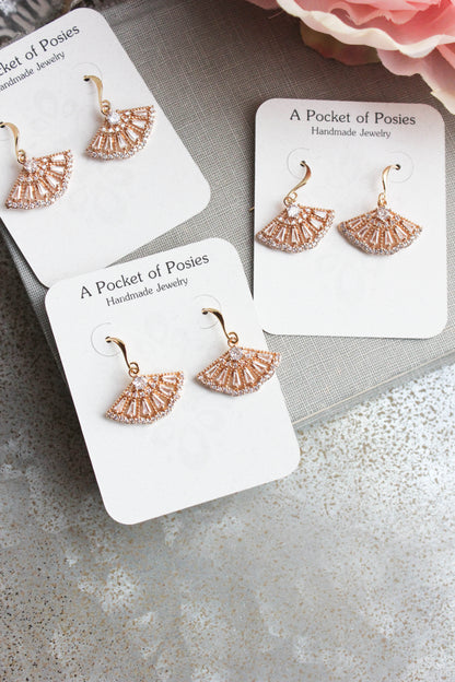 Art Deco Fan Earrings