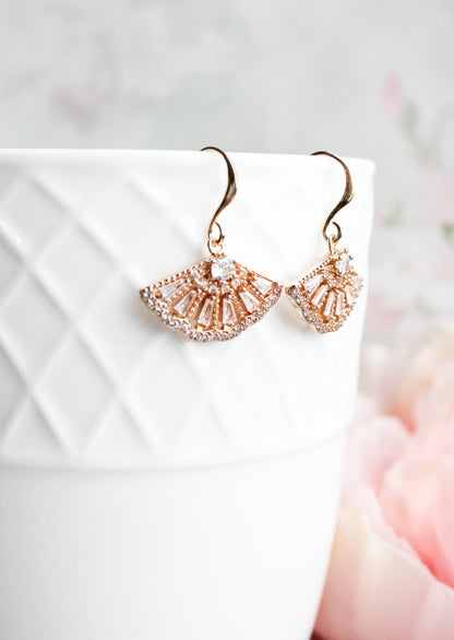 Art Deco Fan Earrings