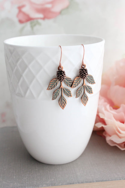 Branch and Pine Cone Earrings