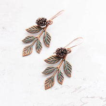 Load image into Gallery viewer, Branch and Pine Cone Earrings