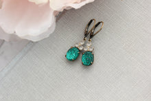 Load image into Gallery viewer, Bumpy Glass Earrings - Emerald Green