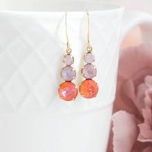 Load image into Gallery viewer, Three Jewel Drop - Burnt Orange and Lavender