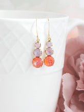 Load image into Gallery viewer, Three Jewel Drop - Burnt Orange and Lavender