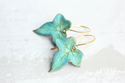 Green Leaf Earrings