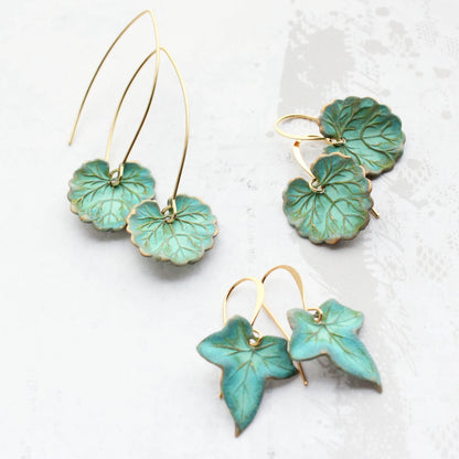 Green Leaf Earrings