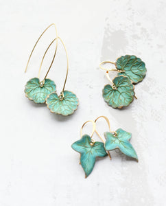 Verdigris Leaf Earrings