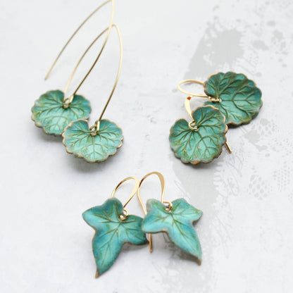 Green Leaf Earrings