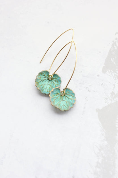 Green Leaf Earrings