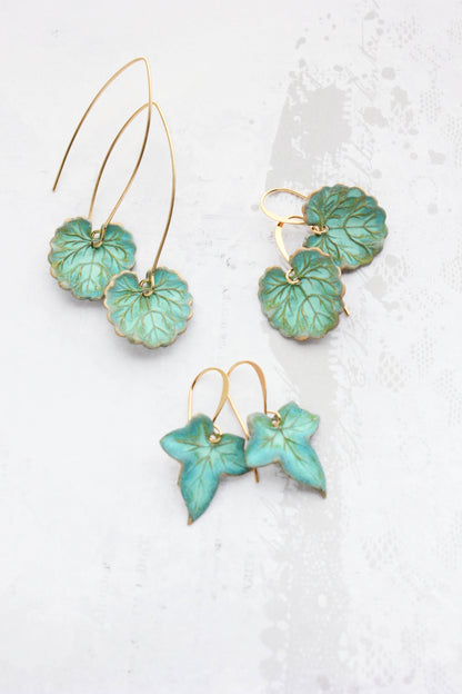 Green Leaf Earrings