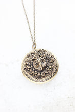 Load image into Gallery viewer, Owl Locket Necklace -Antiqued Gold
