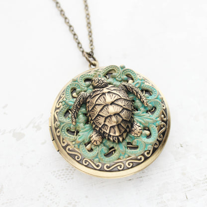 Turtle Locket Necklace