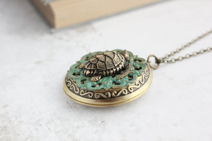 Turtle Locket Necklace