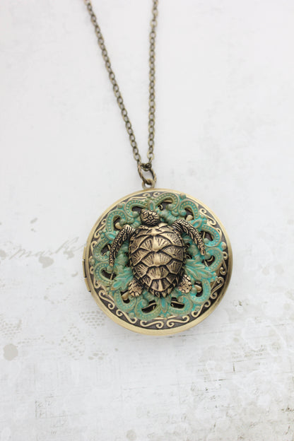 Turtle Locket Necklace