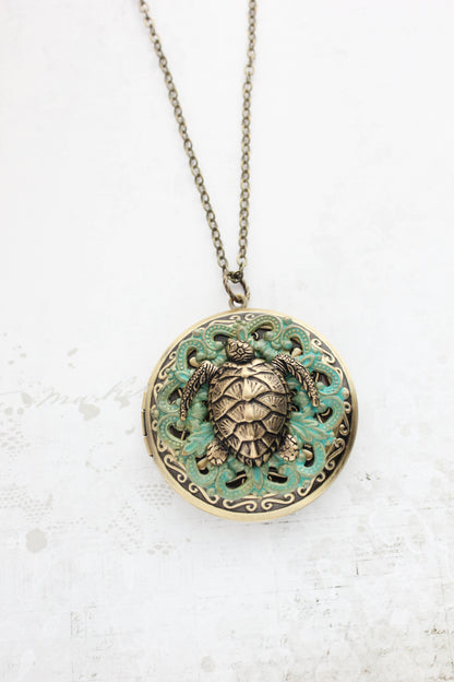Turtle Locket Necklace