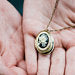 Black Floral Cameo Locket