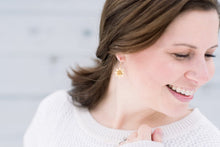 Load image into Gallery viewer, Lotus Flower Earrings - Antiqued Silver