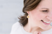 Load image into Gallery viewer, Lotus Flower Earrings - Antiqued Silver