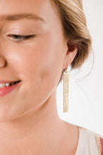 Load image into Gallery viewer, Long Bar Filigree Earrings - Gold