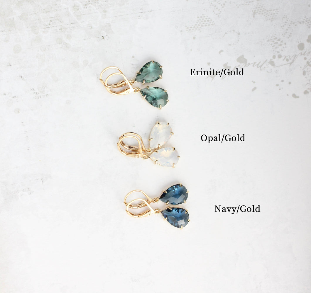 Small Glass Teardrop Earrings - More Colors