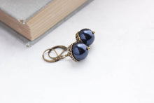 Load image into Gallery viewer, Pearl Acorn Earrings - Midnight Blue
