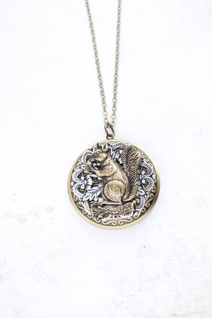 Squirrel Locket Necklace