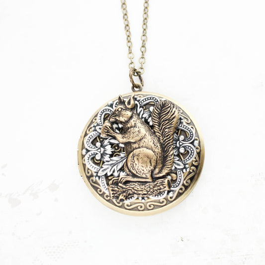 Squirrel Locket Necklace