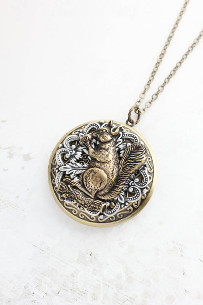 Squirrel Locket Necklace
