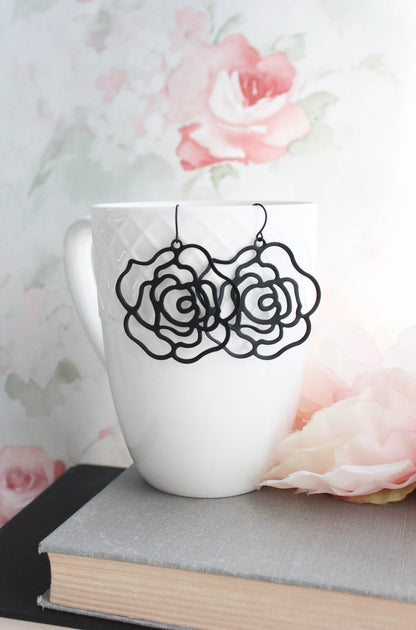 Rose Filigree Earrings (3 Colors)
