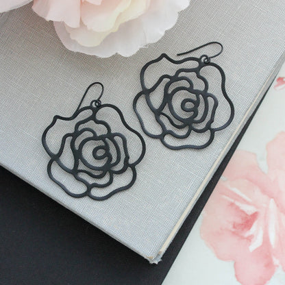 Rose Filigree Earrings (3 Colors)